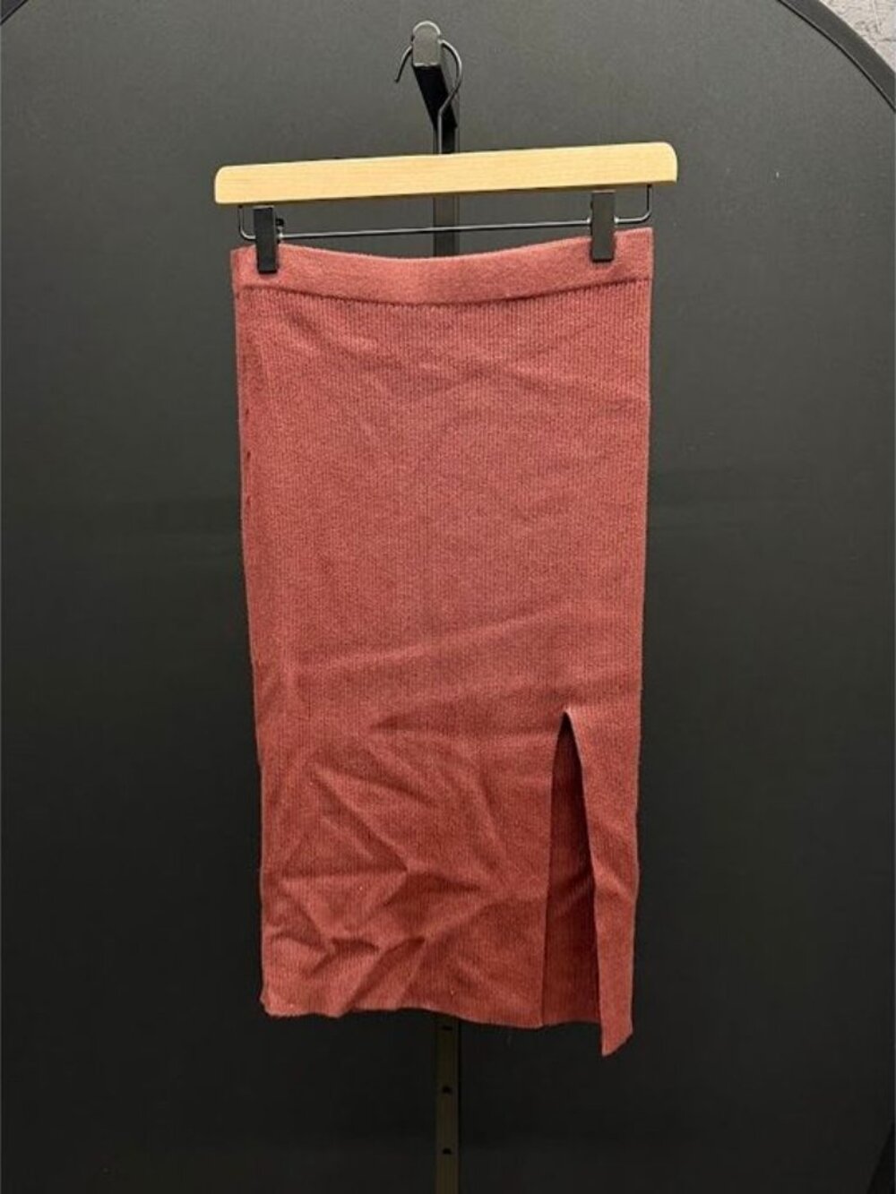 Abercrombie & Fitch Rosy Mauve Ribbed Midi Sweater Skirt